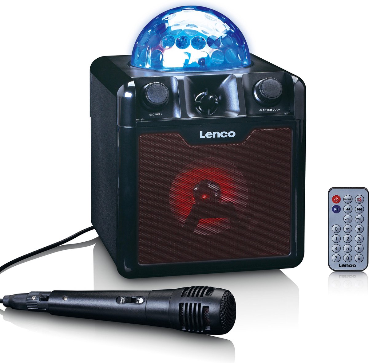 Lenco BTC-055BK - Bluetooth Speaker Draadloos - Karaokeset - Zwart •