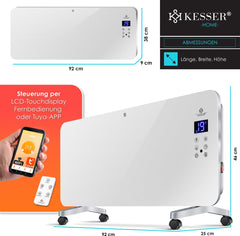 Elektrische Kachel - Heater - Convectorkachel met thermostaat - 2000W - Wit - KESSER®