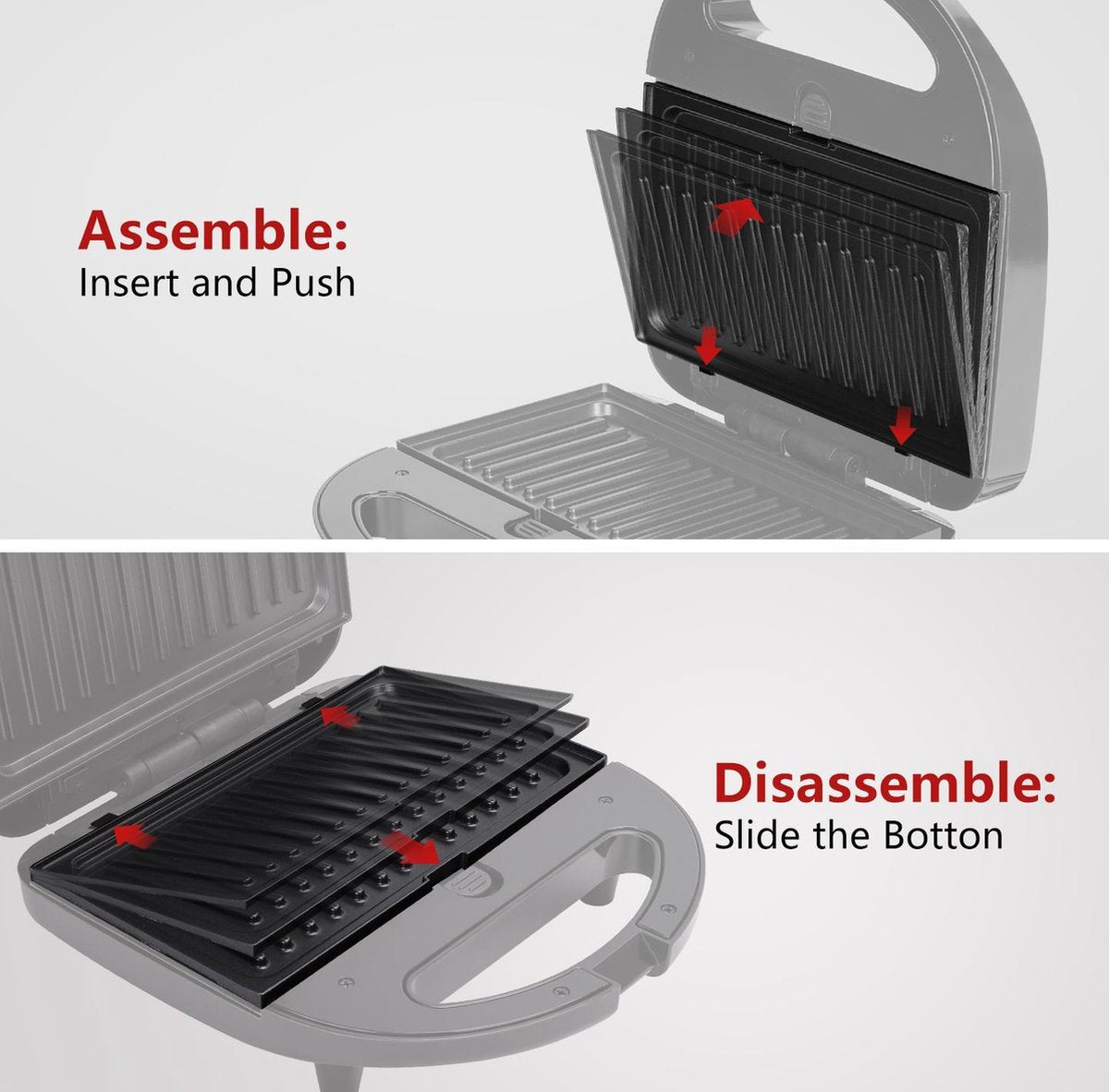 Tosti apparaat - Tosti ijzer - Contactgrill - Wafelijzer - 750W - Zwart - Aigostar