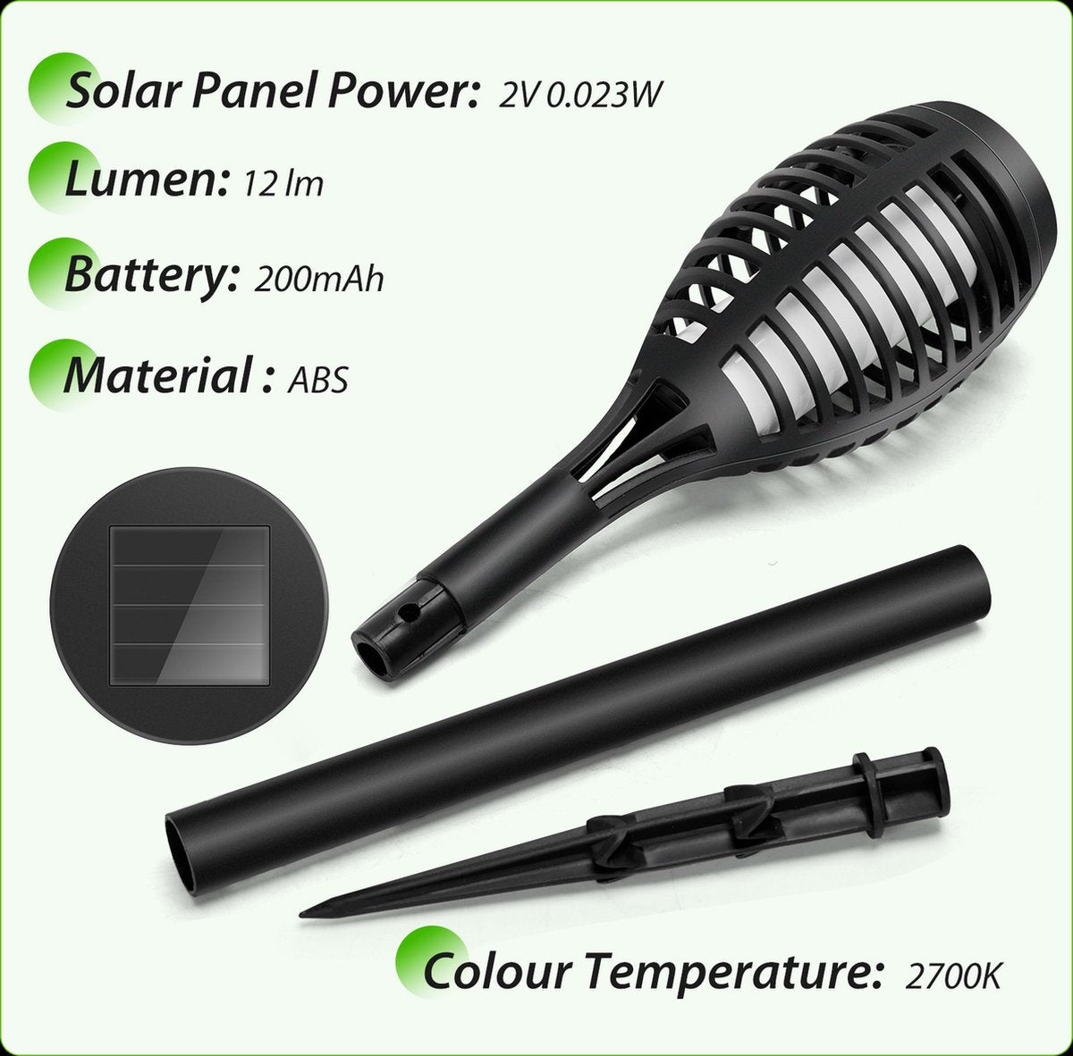 Aigostar Solar Tuinverlichting op Zonneenergie - Buitenverlichting - IP44 - LED