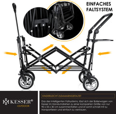 KESSER® Bolderkar - Opvouwbaar - Bolderwagen - Zwart •