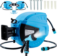 AREBOS Tuinslanghaspel - Tuinslang - Waterslangslang met Snelkoppeling - 20 m - Blauw
