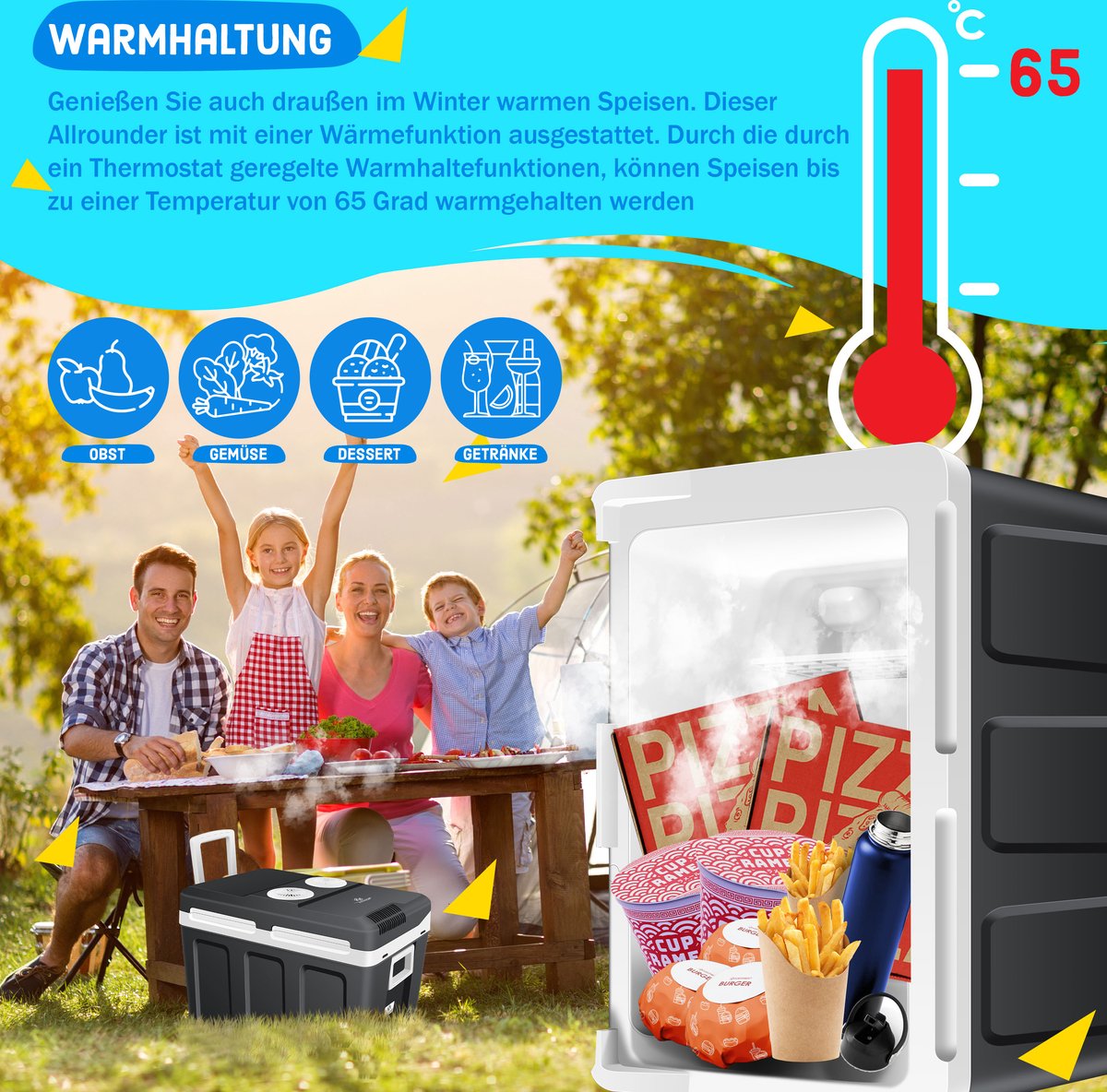 KESSER® Thermo-Elektrische Koelbox – 40L – 12V/230V – Antraciet