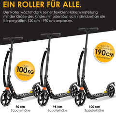 Kinderstep - Stuntstep - Vouwbaar - Zwart - KESSER®