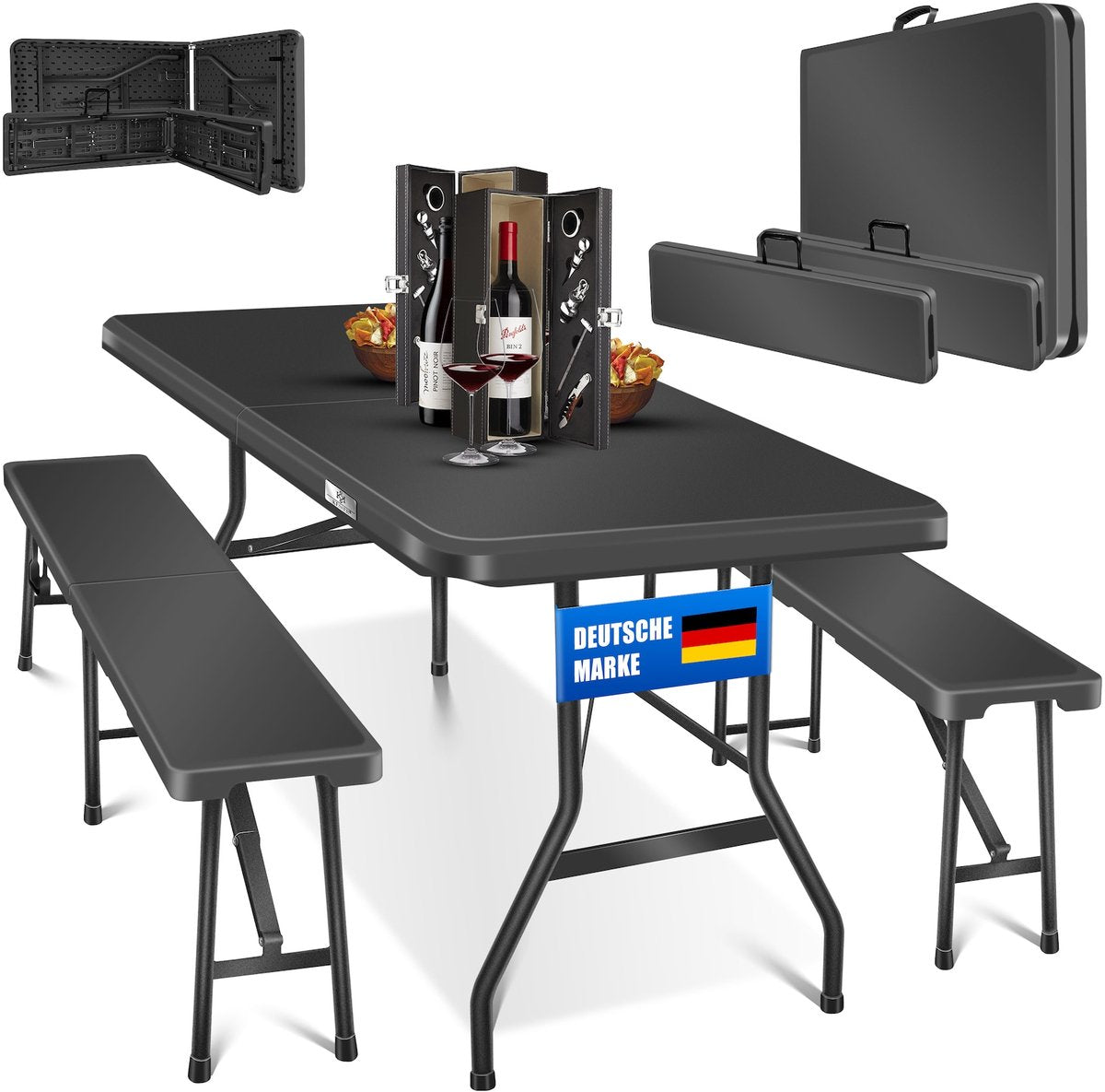 KESSER® Biertafel - Picknicktafel - Opvouwbaar - Antraciet