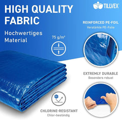 Tillvex Zwembad grondzeil - uv-stabiel - 488x488cm - Blauw