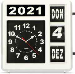 Fysic FK-247DE - Grote analoge Klok - Duitse versie - Wit •