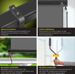 Verticale zonwering / zonnescherm balkon 180×250 cm – binnen / buiten – antraciet / donkergrijs