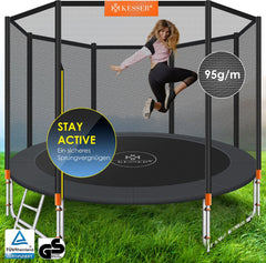 KESSER® Trampoline 305 cm - Veiligheidsnet en Ladder - tot 150 kg belasting - Oranje