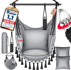 KESSER® XXL Hangstoel - 2 Kussens - Tot 150 kg - Grijs