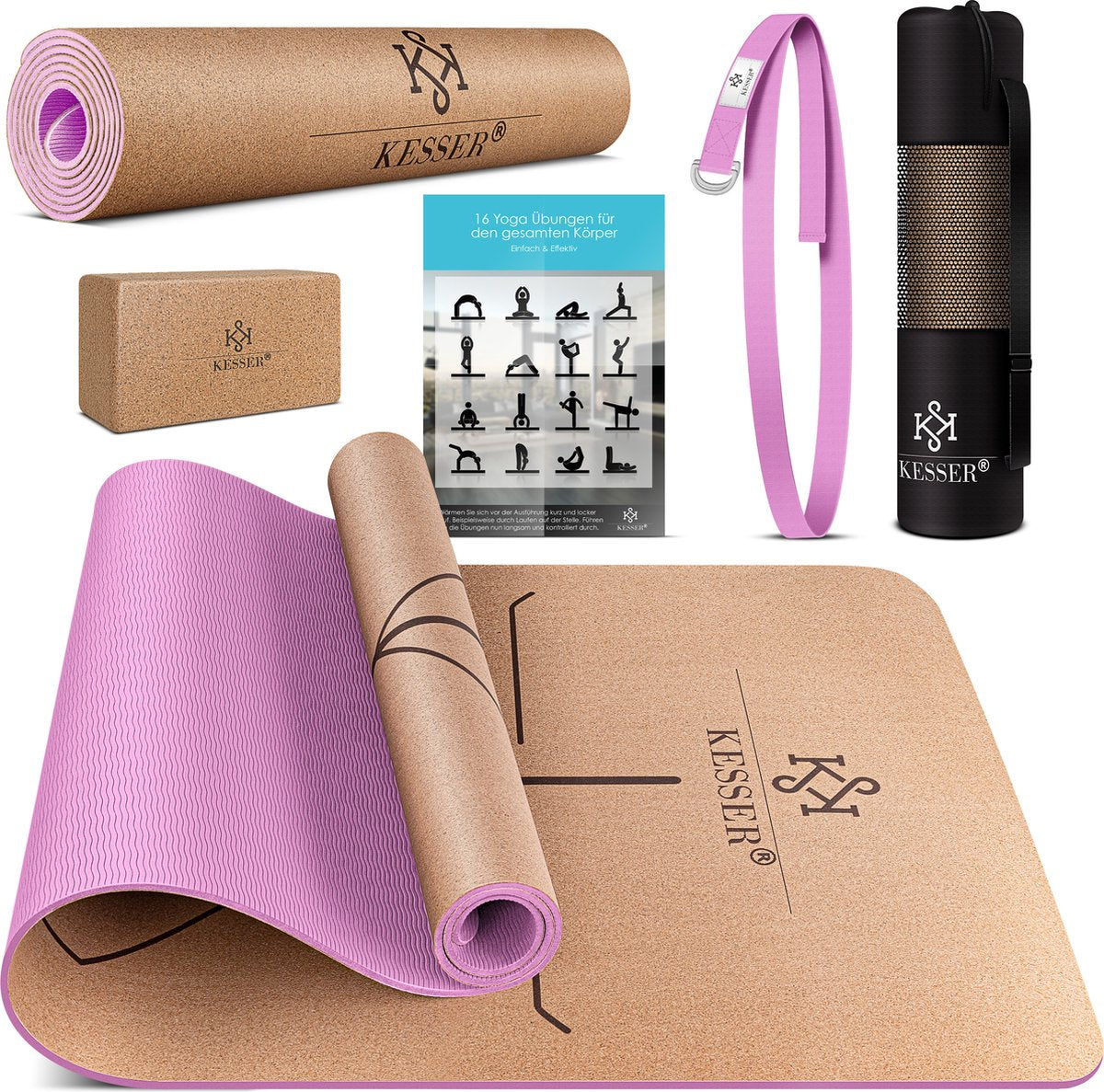 Yoga mat - Fitness mat - Sport mat - Anti slip - Extra dik - Roze