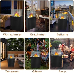 Rechthoekige bio-ethanolhaard, vrijstaande bio-ethanolhaard, terrashaard met regelbare vlam, voor buiten en binnen, zonder V-vormige klemhaken