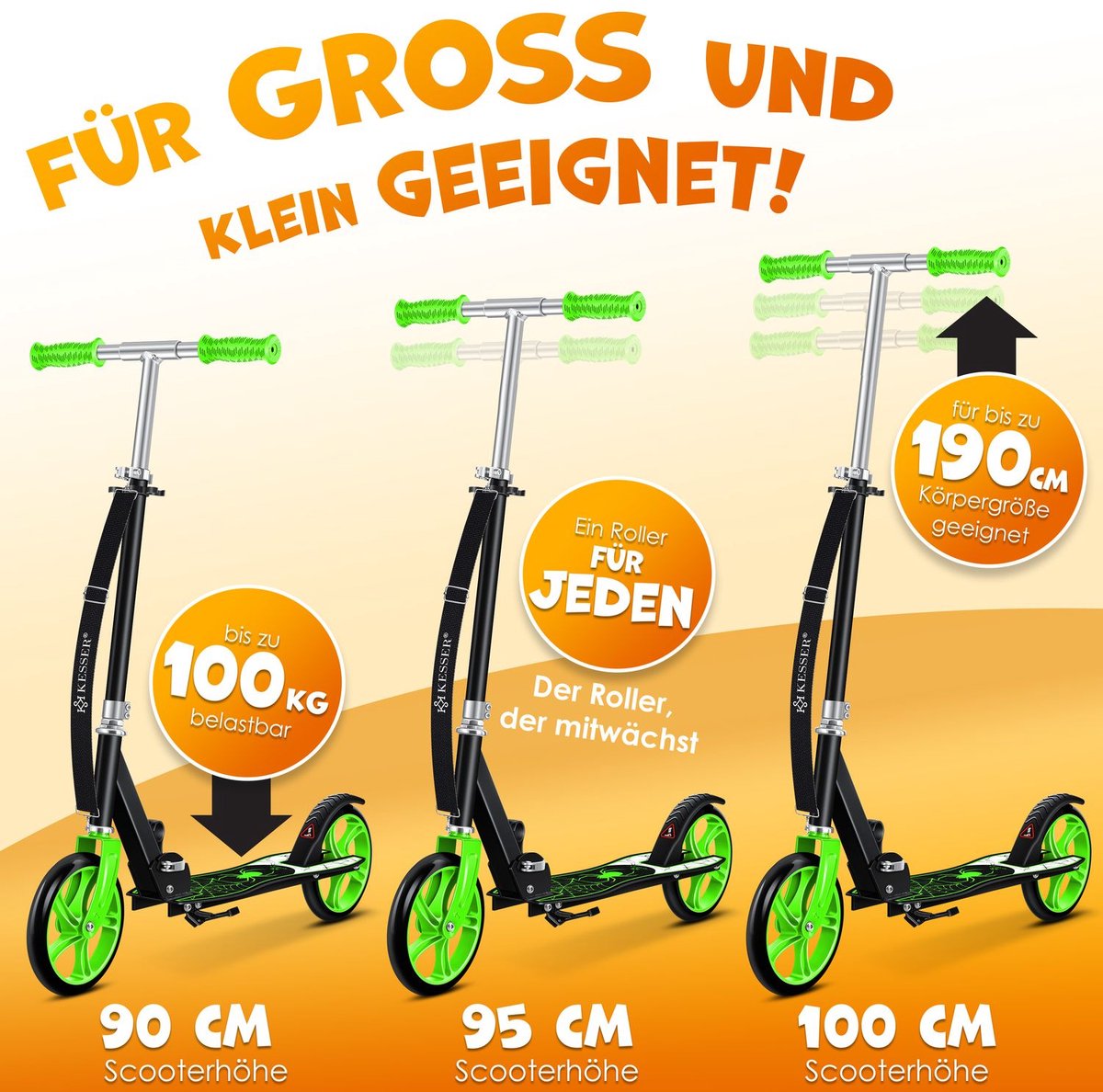 Kinderstep - Verstelbaar - Vouwbaar - Groen - KESSER®
