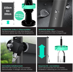 KESSER® Klemzonwering, 150 x 310 verticale zonwering voor buiten, uitschuifbaar en ondoorzichtig antraciet