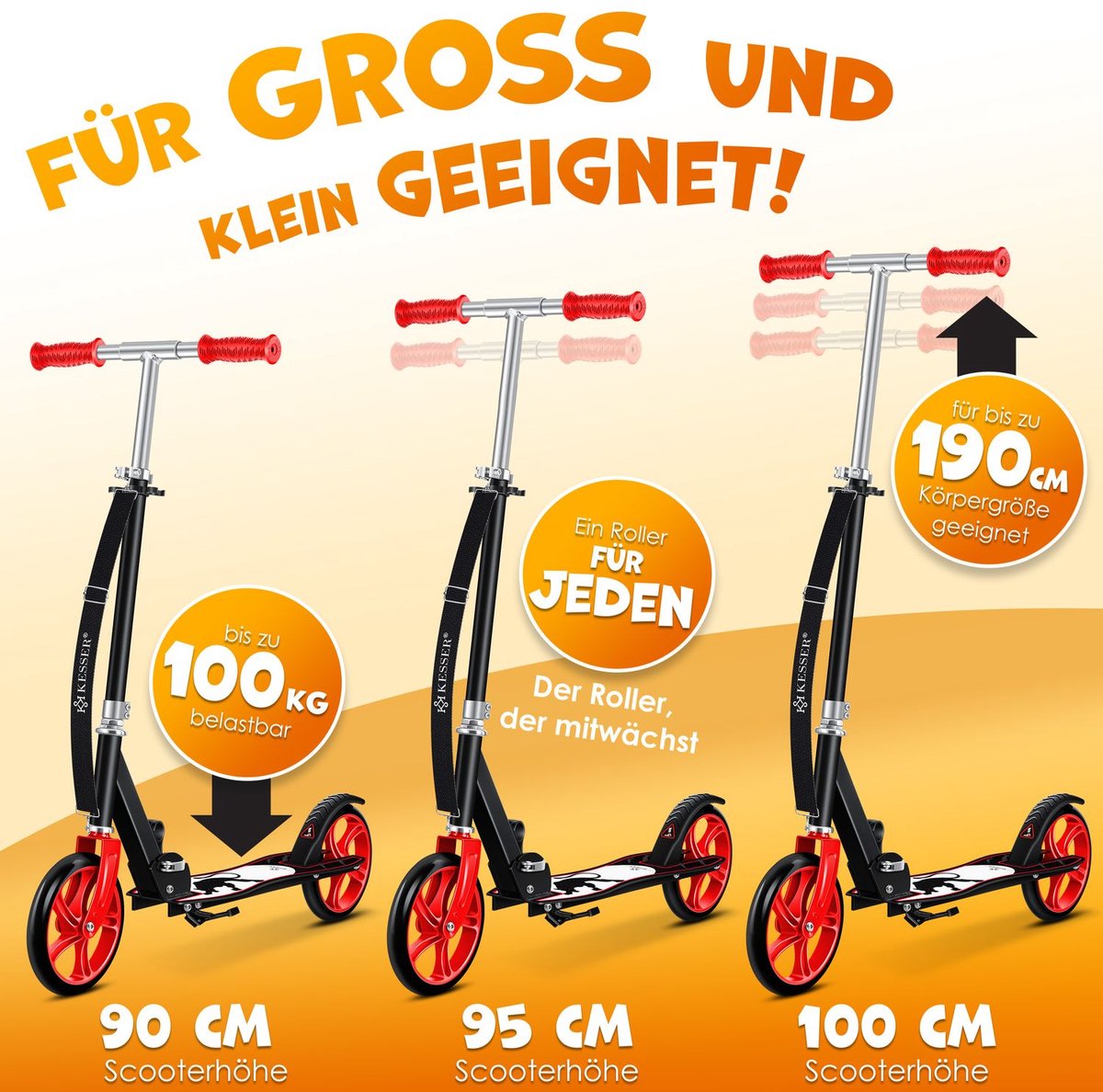 KESSER® Kinderstep - Opvouwbaar - Verstelbaar - Wit •