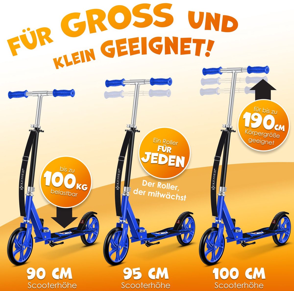 KESSER® Kinderstep - Opvouwbaar - Verstelbaar - Blauw •