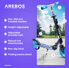 AREBOS Stepjes - Kinderstep - Voor Jongens en Meisjes vanaf 8 Jaar - tot 100kg - Blauw