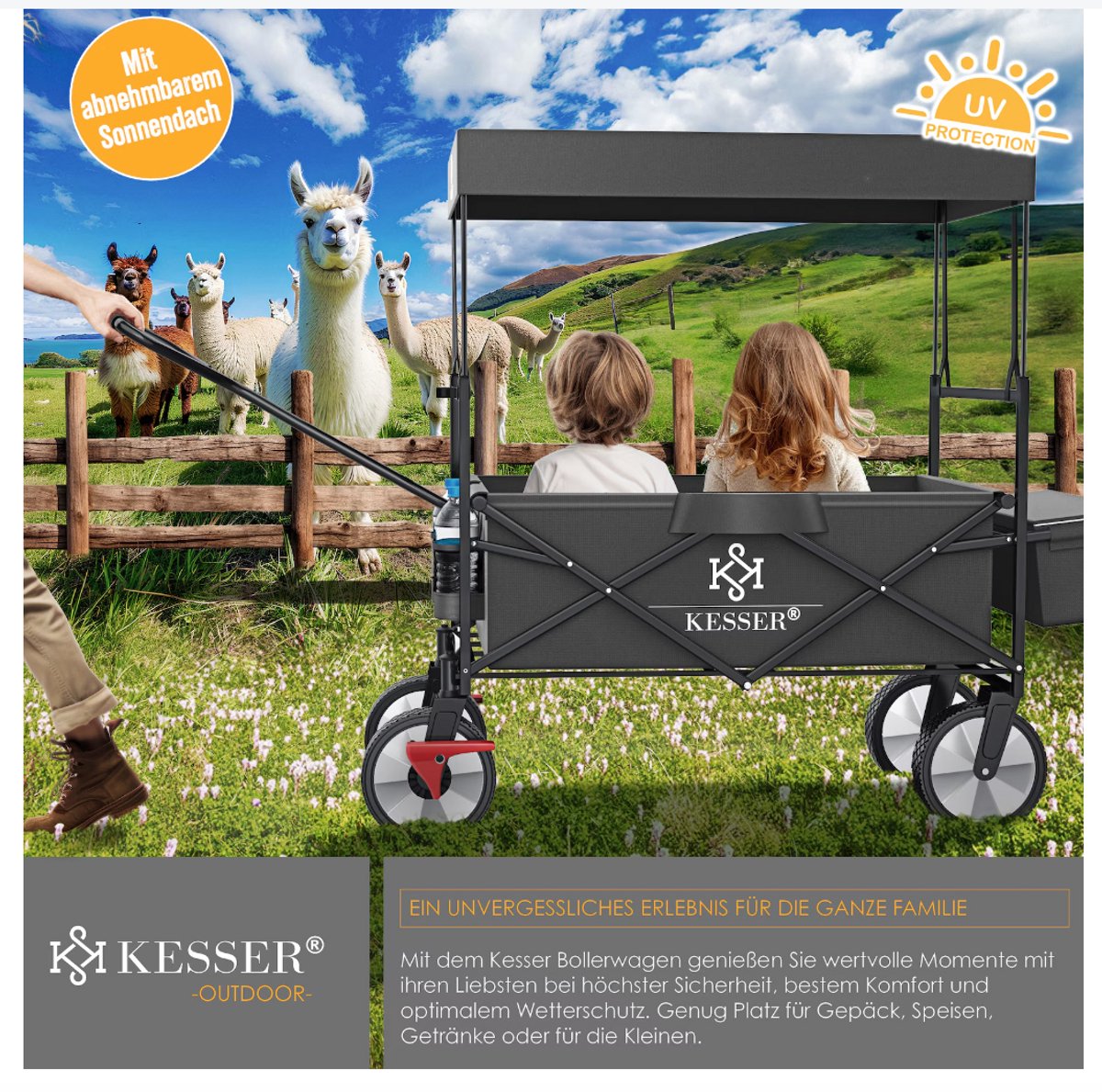 KESSER® Bolderkar - Opvouwbaar - Bolderwagen - Antraciet