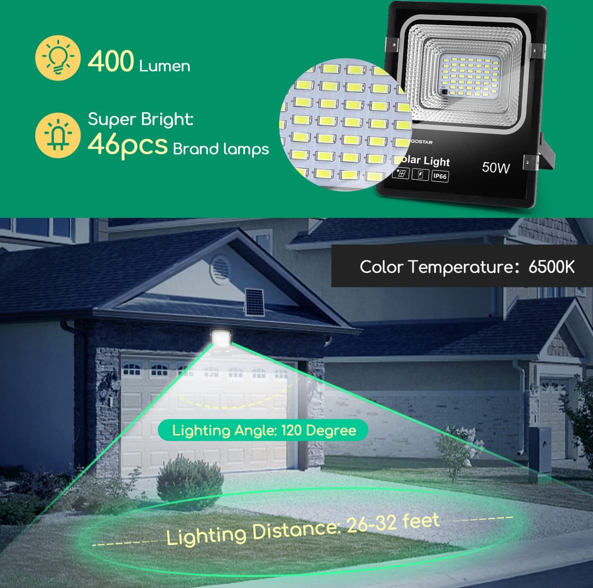 Aigostar LED Buitenlamp - Schijnwerper - Buitenverlichting - Wandlamp •