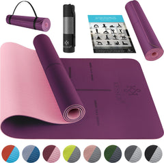 Yoga mat - Fitness mat - Sport mat - Anti slip - Extra dik - Paars