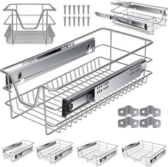 KESSER® Keukenlade - Telescopische lade - 30cm - Zilver