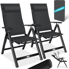 KESSER® Tuinstoel Opklapbaar - Set van 2 - Antislip - Zwart