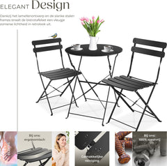 Bistroset - Tuinset 2 persoons - Tuinstoelen met tafel - Crème - Tectake® •