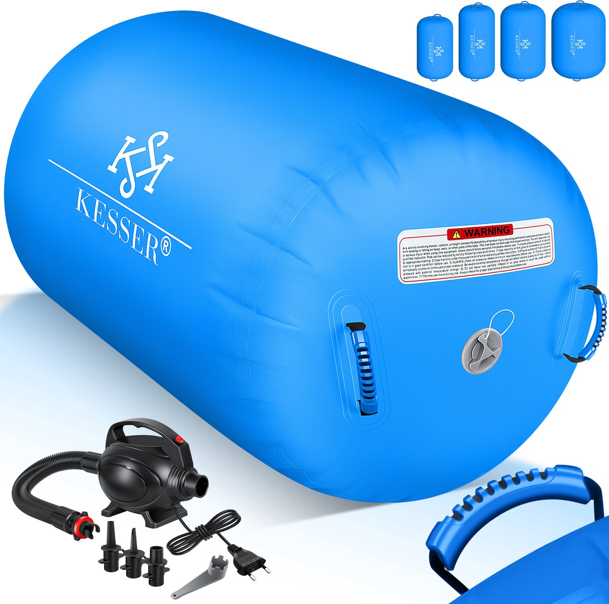 KESSER® Airtrack Turnmat - Gymnastiek Rol - 120x90cm - Blauw