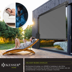 Verticale zonwering / zonnescherm balkon 180×250 cm – binnen / buiten – antraciet / donkergrijs