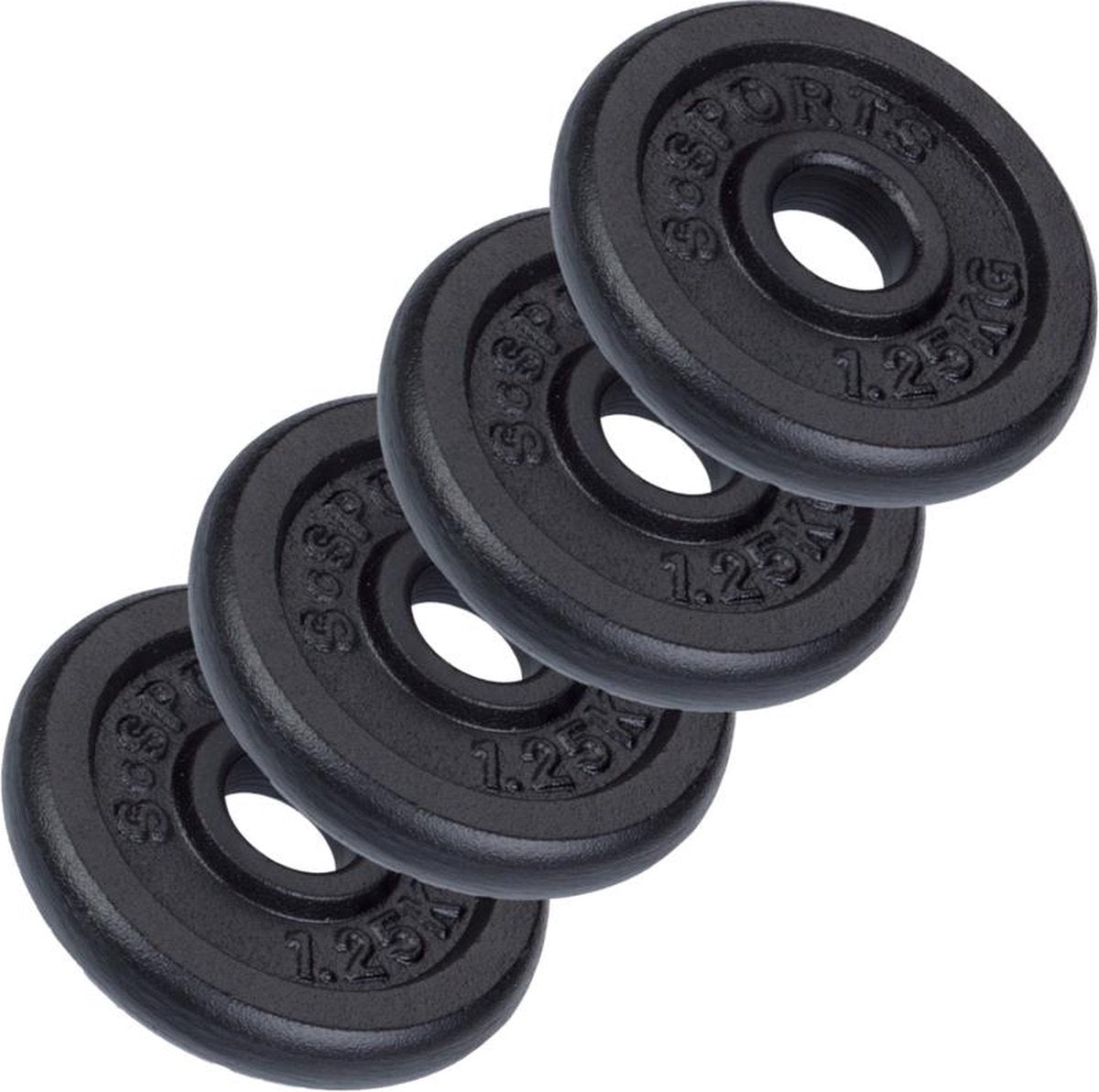 Halterschijven - Halter gewichten - 30 mm - Gietijzer - 4x1,25 kg - ScSPORTS®