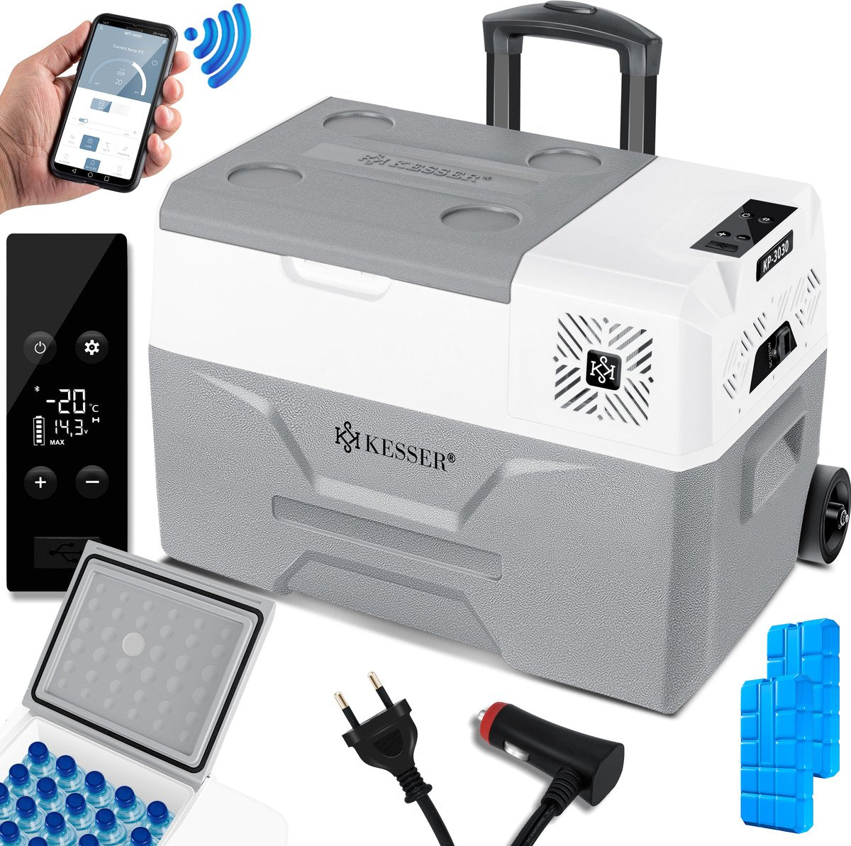 Compressor Koelbox elektrisch - Coolbox - Frigobox - 30L - Grijs