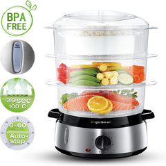 Stoomkoker - met Timer - 9L - 800W - RVS - Aigostar