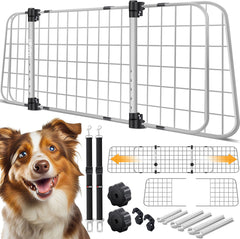Hondenrek auto - Autorek hond - Bagagerek - Universeel - Verstelbaar - Grijs - LovPet®