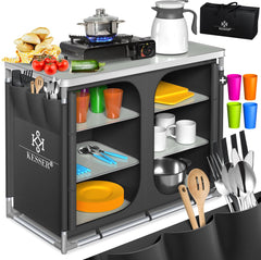 KESSER® Campingkeuken Opvouwbaar - Kampeerkeuken - Antraciet