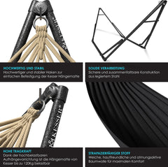 KESSER® Hangmat Vill 120kg Draagvermogen voor Binnen & Buiten met Frame Metaal Opvouwbaar - Antraciet