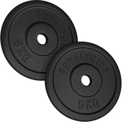 Halterschijven - Halter gewichten - 30 mm - 2x5 kg - Gietijzer - Physionics®