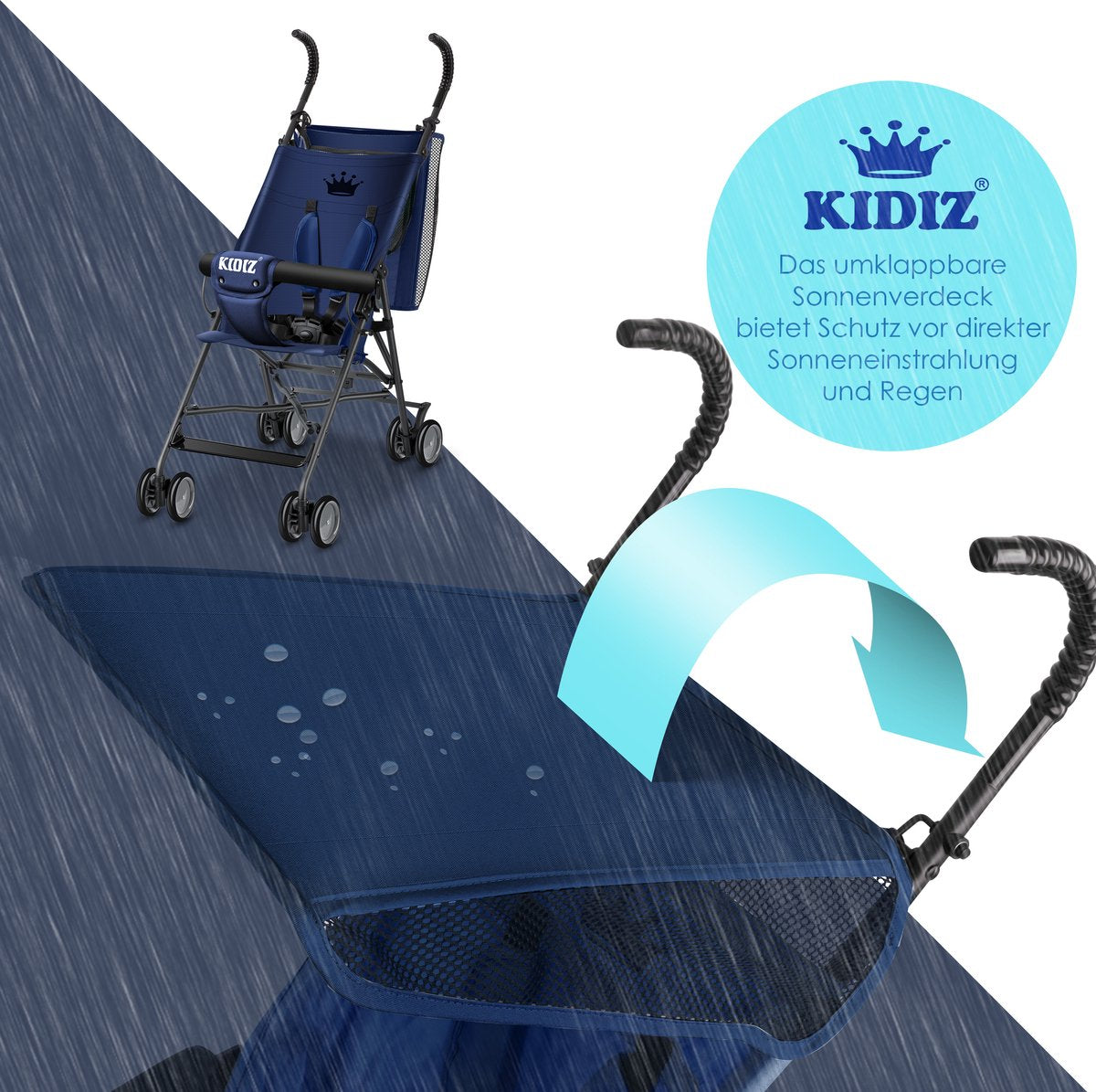 KIDIZ® Kinderwagen - Wandelwagen - Kinderbuggy - Blauw