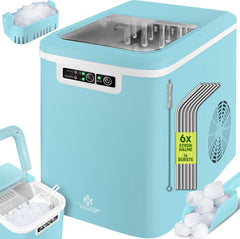 KESSER® Ijsblokjesmaker - Ijsblokjesmachine -12kg/24 uur - RVS - Blauw •