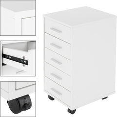 Ladeblok op wielen - Ladeblok bureau - Rolcontainer - Wit - ML-Design