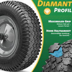 MASKO® Kruiwagenwiel - 40cm - 250kg - Lekbestendig - Antraciet •