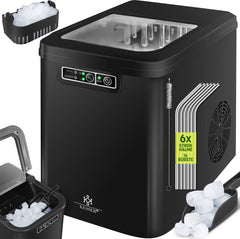 KESSER® Ijsblokjesmaker - Ijsblokjesmachine -12kg/24 uur - RVS - Zwart •