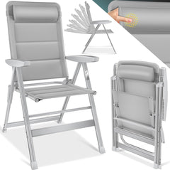 Tuinstoel - Ligstoel - Verstelbaar - Opvouwbaar - Grijs - KESSER®