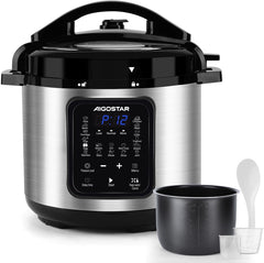 Aigostar Snelkookpan Multicooker - 6 Liter - Slow Cooker - Rijstkoker - Stomer