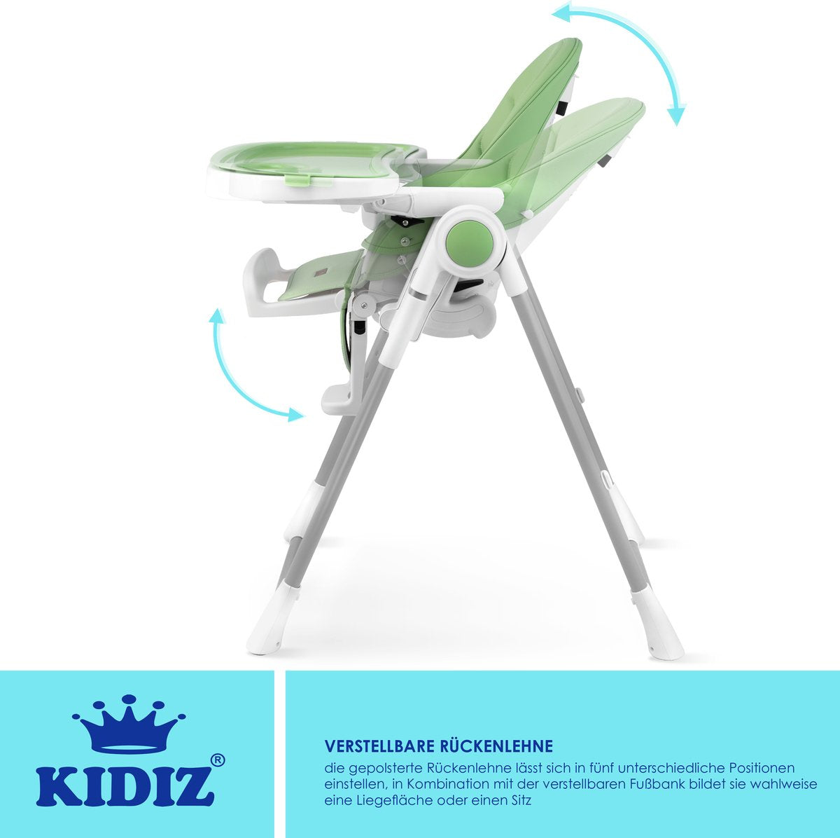 KIDIZ® 3in1 kinderstoel - Babystoel - Verstelbaar - Groen