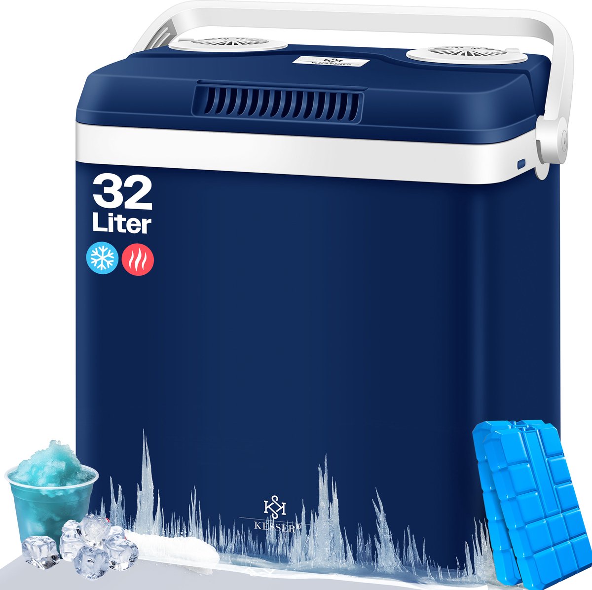 KESSER® Thermo-Elektrische Koelbox – 32L – 12V/230V – Marineblauw •