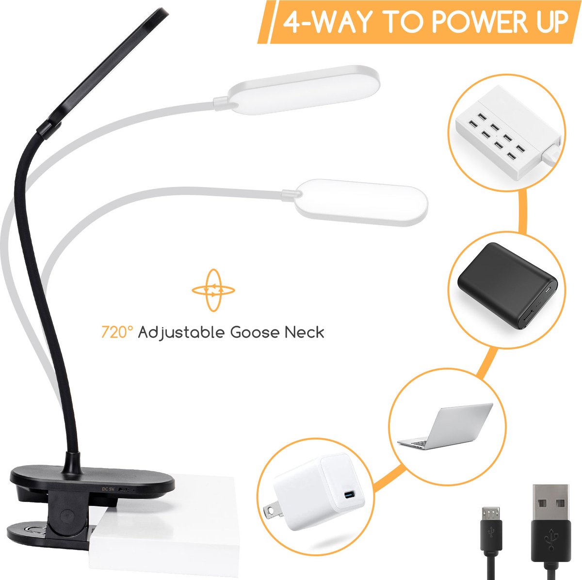 Aigostar Bureaulamp Led - Dimbaar - Touch - Leeslamp - Zwart