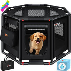 Puppyren - Hondenren- Dierenren - 62x112x112 cm - Zwart - LOVPET®