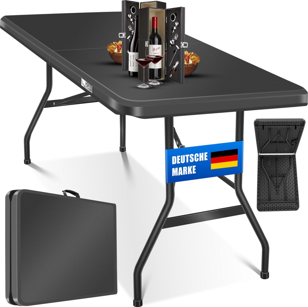 KESSER® Inklapbare Tafel - Campingtafel - Klaptafel - 183x76cm - Antraciet