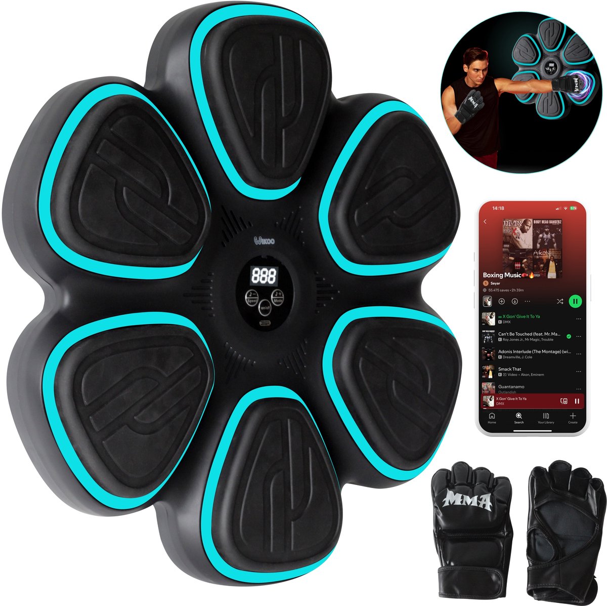 Boxing machine - Boksmachine - Muziek boksmachine - Zwart •