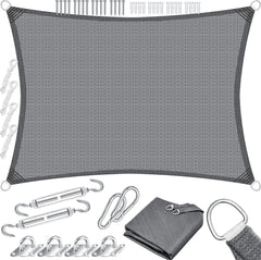 KESSER® Schaduwdoek 3x4 m - Zonnezeil - Waterafstotend - Rechthoek - Grijs